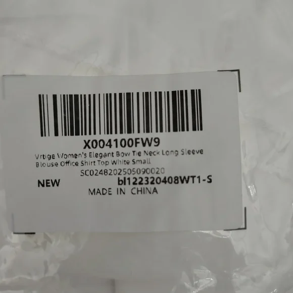 White Long Sleeve Bow Tie Neck Blouse - Picture 3 of 8